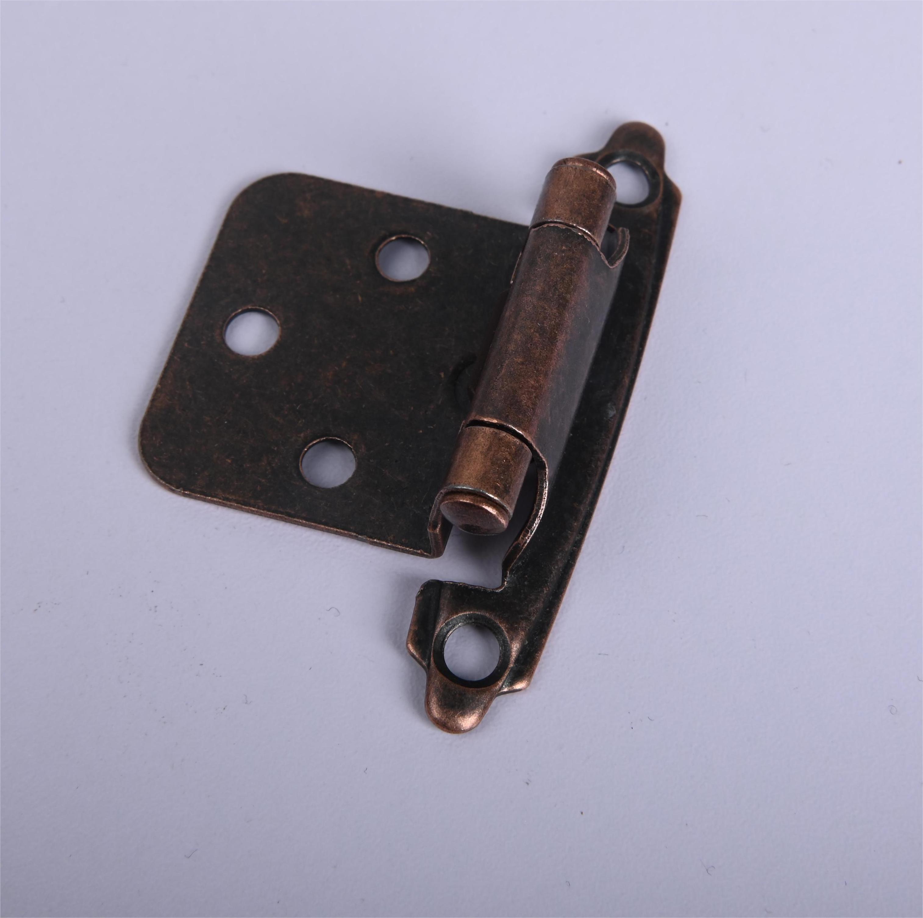 American Hinge Antique Brass Gate Hinges Copper Plating Self-Closing Kitchen Cabinet Hardware Hinges