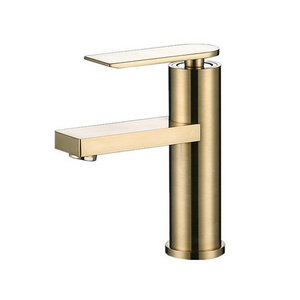 Hot Tall Body Luxury Style Bathroom De Mounted Brass Brushed Gold Taps Basin Faucet