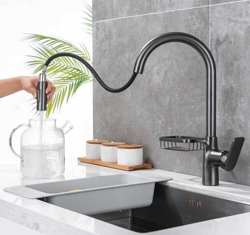 Kitchen Faucet with Pull-out Spout Pre-rinse Restaurant 360 Rotation Kitchen Sink Faucet Extender Spouts