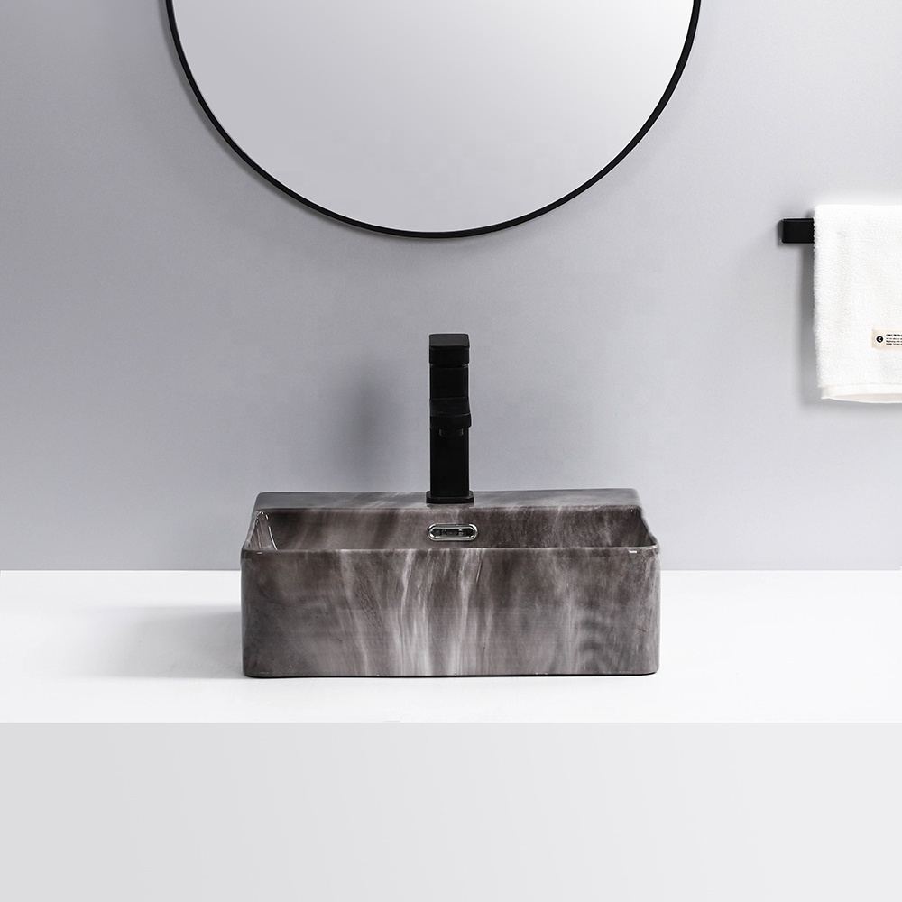 Modern Designs Square Marble Stone Bathroom Sink