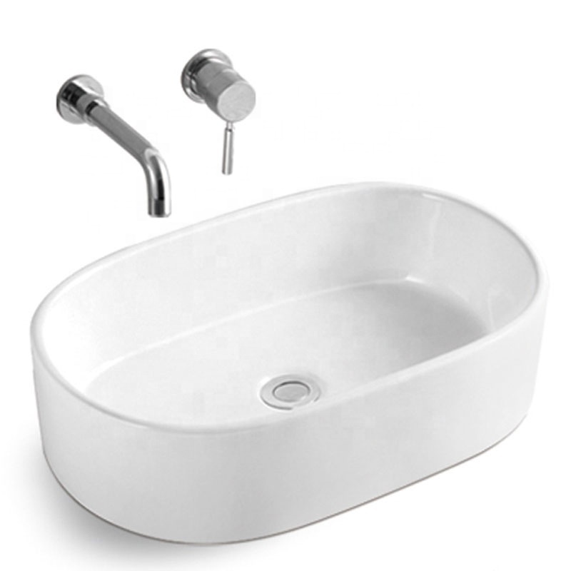 Popular White Ceramic Sanitary Wares Bathroom Sink Wash Basin