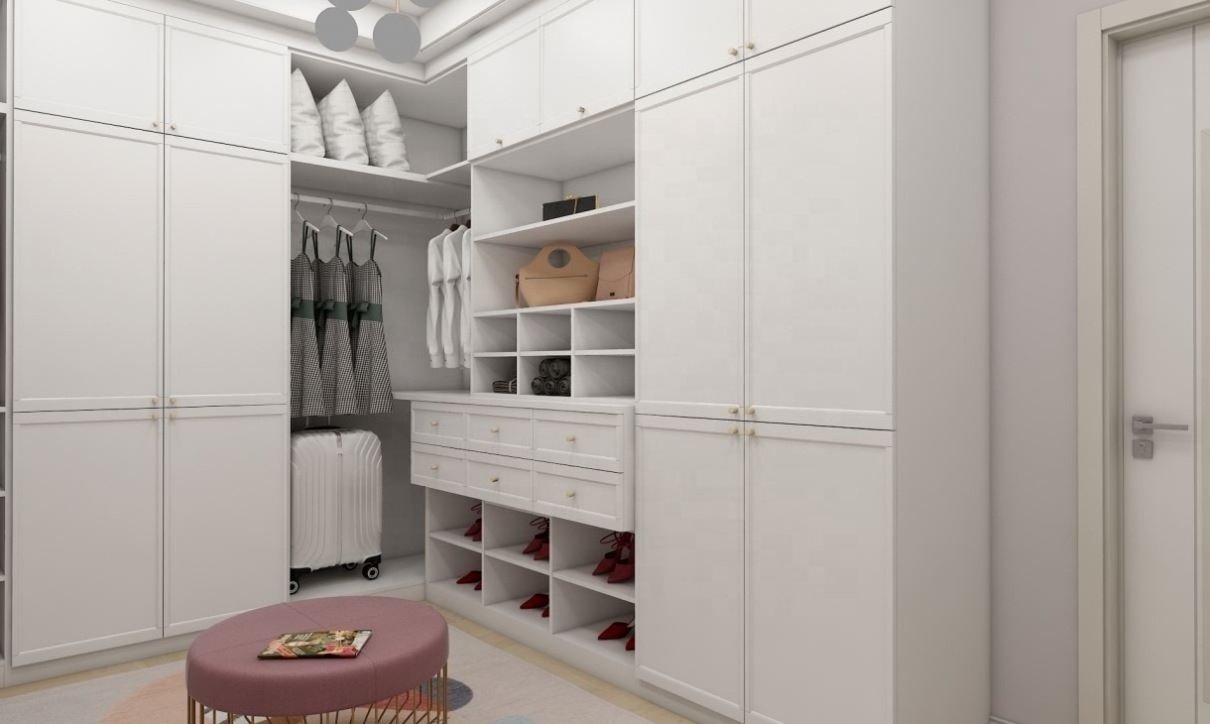 Fashion Design Bedroom Furniture White Wardrobe Closet Armoire