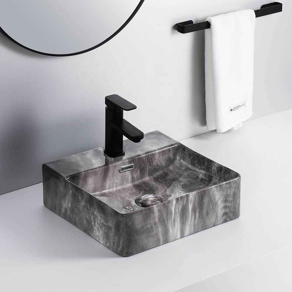 Modern Designs Square Marble Stone Bathroom Sink