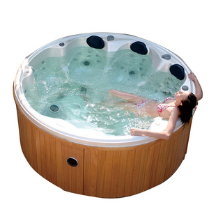 Good quality massage wooden barrel bathtub whirlpool spa with price