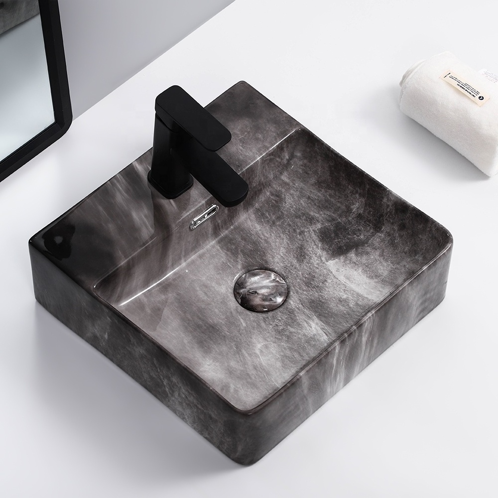 Modern Designs Square Marble Stone Bathroom Sink