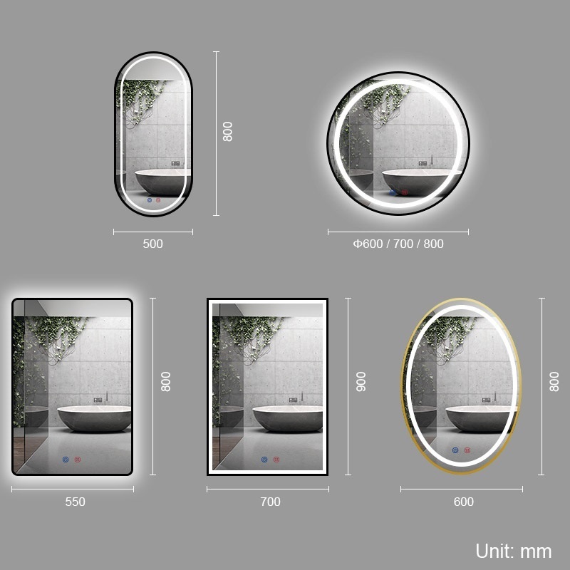 hotel bathroom mirrors temperature humidity display wifi bathroom mirror led light