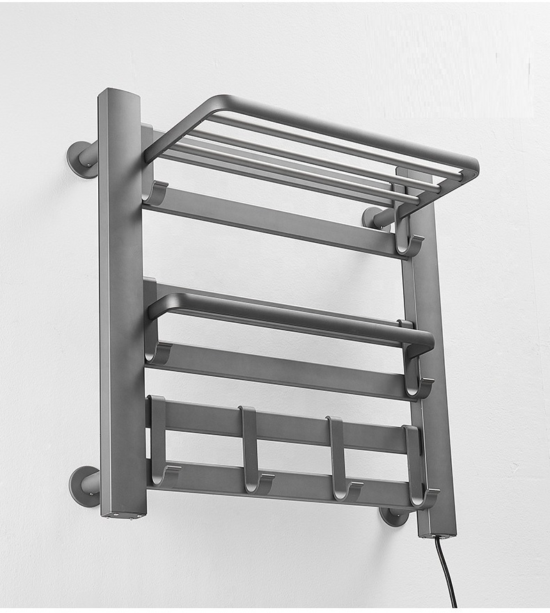 electrothermal towel radiator drying rack with shelf bathroom wall hang radiator electric towel rail swing heated towel rack