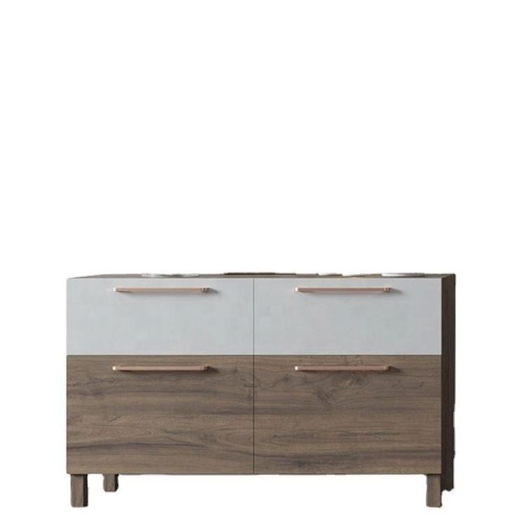 IMK Wooden Cabinet Modern Storage Console Cabinet With Steel Frame Base Living Room Storage Cabinet