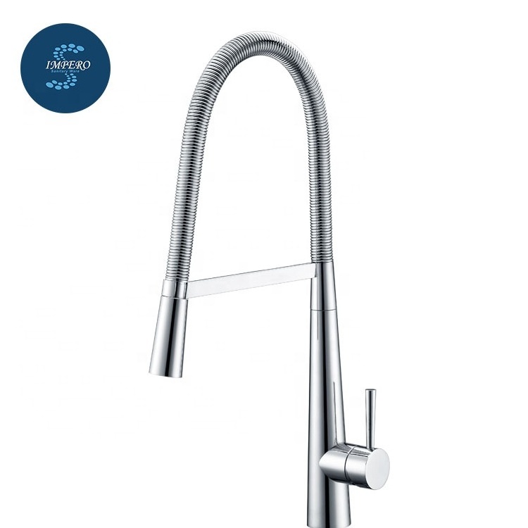 High quality de mounted stainless steel single handle pull down upc kitchen faucet