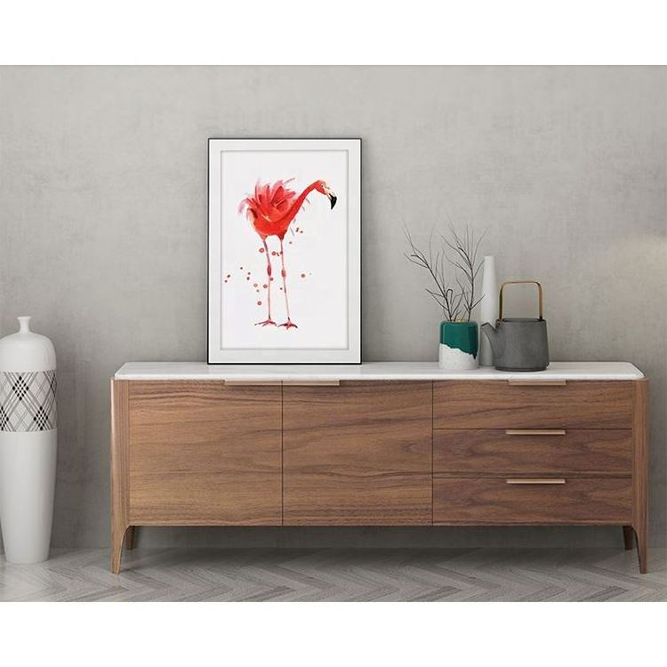 IMK Wooden Cabinet Modern Storage Console Cabinet With Steel Frame Base Living Room Storage Cabinet