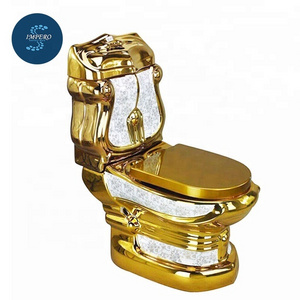 Color popular bathroom set toilet and basin two piece gold toilet