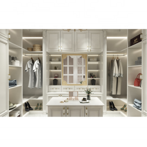 Customized Design Walk In Wardrobe Closet With Convenient Accessories