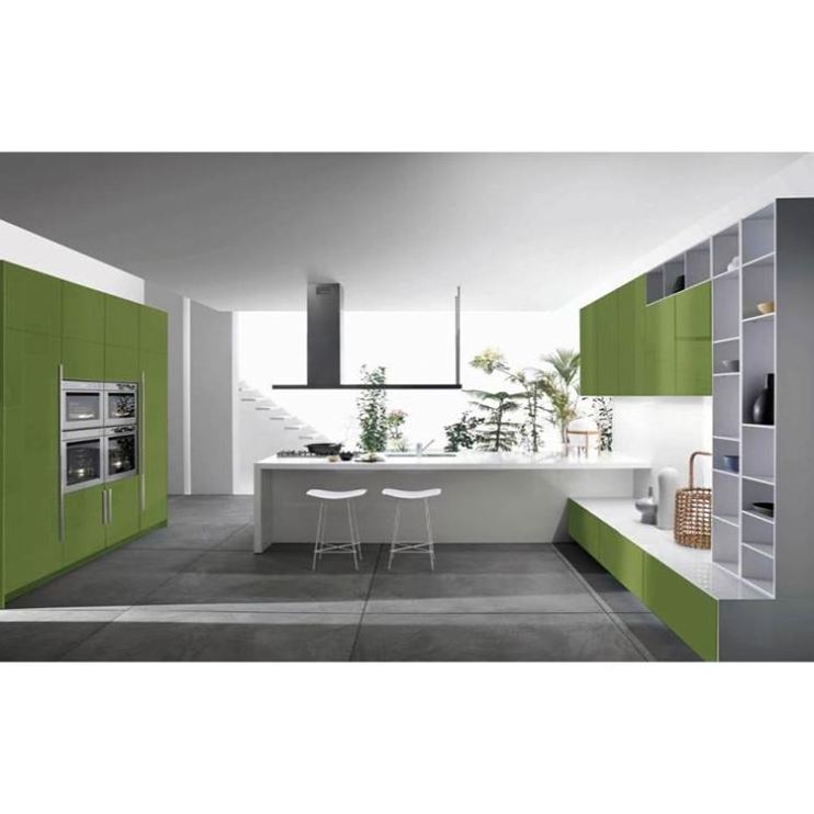 Modern Kitchen Design Moisture Proof Wood Particle Board Island Whole Large Kitchen Cabinets