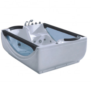 Freestanding whirlpool tub acrylic air jet bubble hydro 2 person massage bathtub