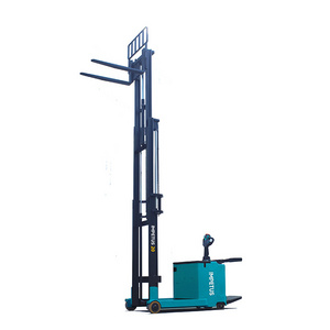 Manual 1ton Automate Warehouse Crane Stackers 3m Lift Height Reach 1t Full Electric Self Load Stacker Forklift