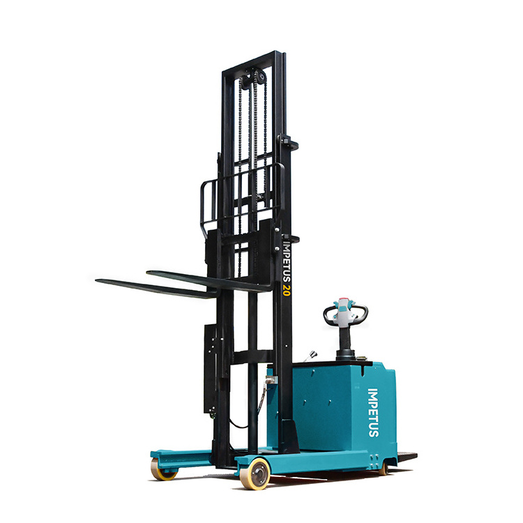 Manual 1ton Automate Warehouse Crane Stackers 3m Lift Height Reach 1t Full Electric Self Load Stacker Forklift