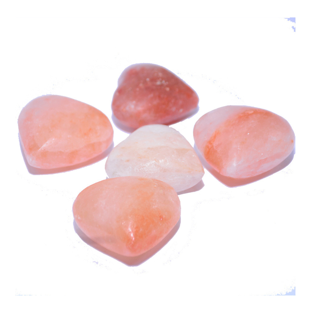 Wholesale Bulk Cheap Price Spa Skin Care Pink Himalayan Salt Stones for Massage heart shape Massager Products Rock Salt Block