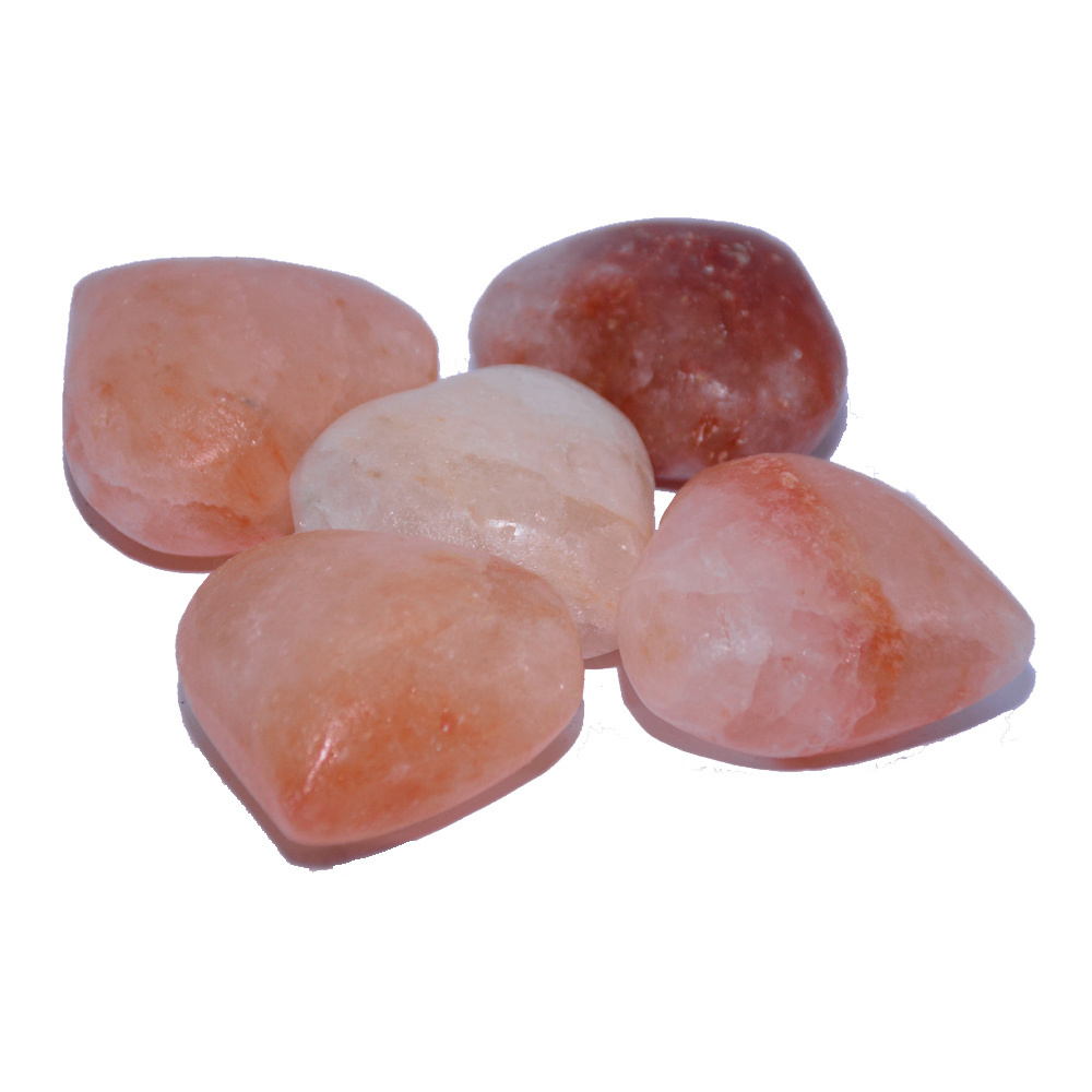 Wholesale Bulk Cheap Price Spa Skin Care Pink Himalayan Salt Stones for Massage heart shape Massager Products Rock Salt Block