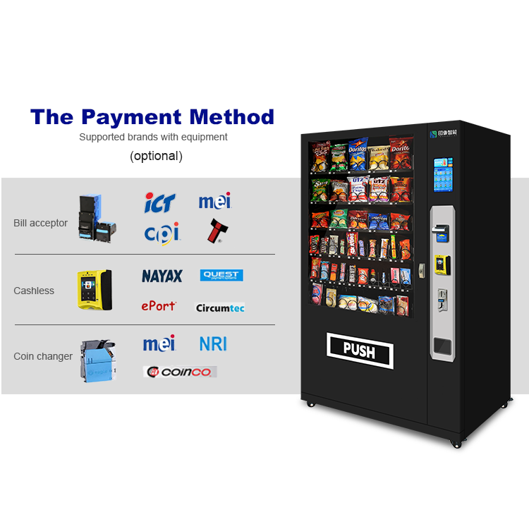 Hot Selling Combo Vending Machine  Small Vending Machine Sale For Foods And Drinks Digital Combo Black Vending Machines