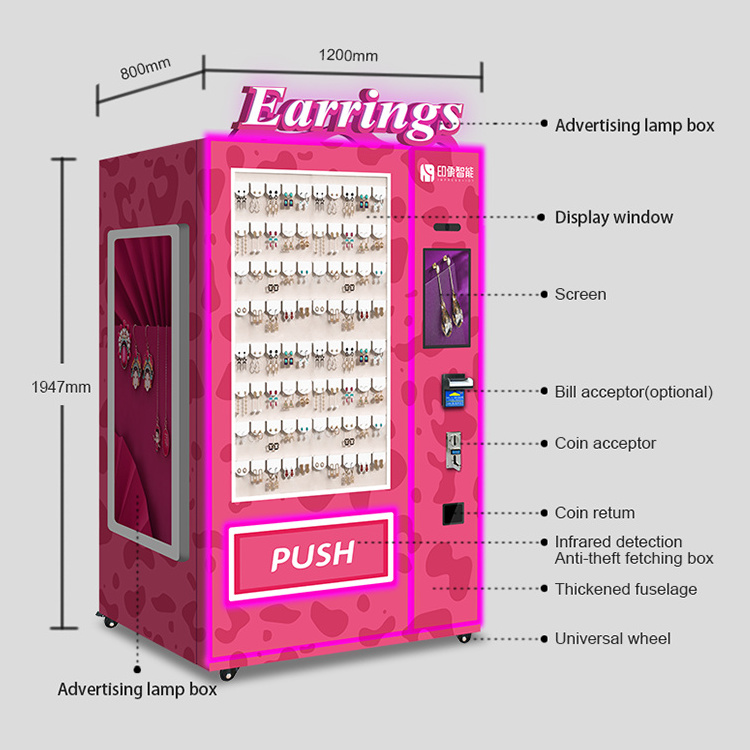 Cosmetics Pink Lash Ending Machine With Card Reader And Large Hair Beauty Vending Machine For Retail Items