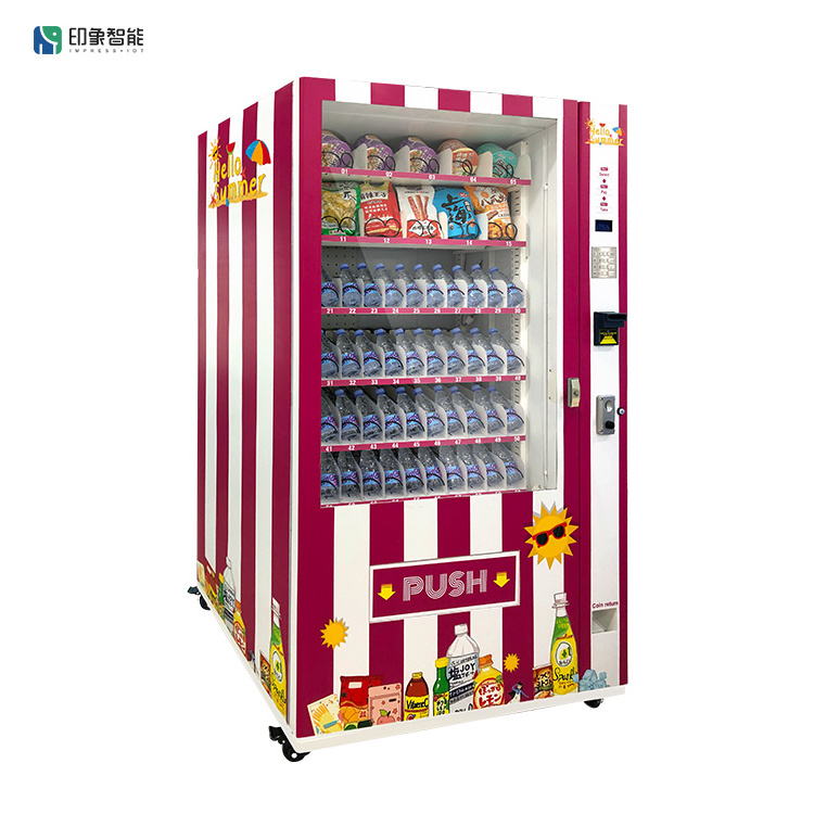 Large Capacity Automated snacks and Cold Water Bottled Water Coin Operated Vending Machines For Sale with ISO9001