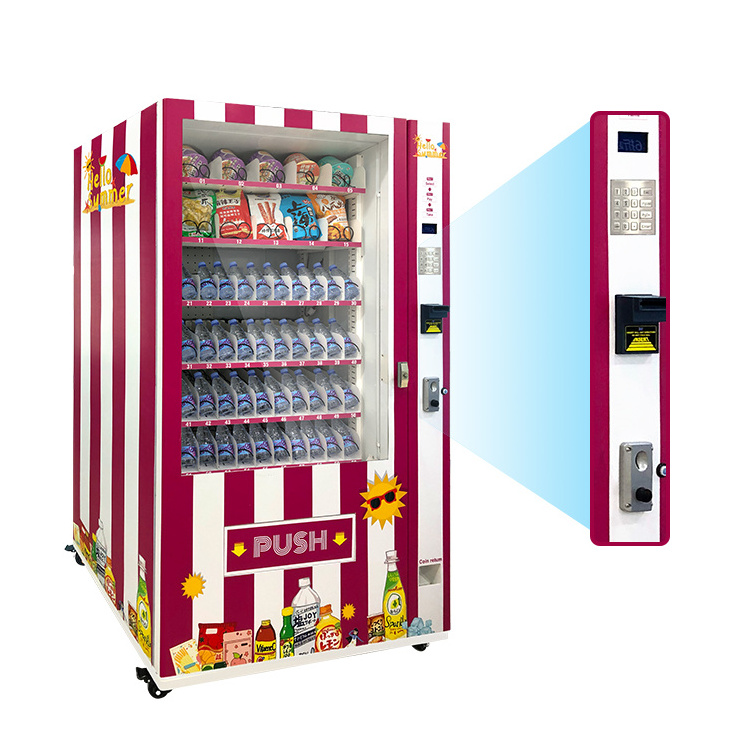 Large Capacity Automated snacks and Cold Water Bottled Water Coin Operated Vending Machines For Sale with ISO9001