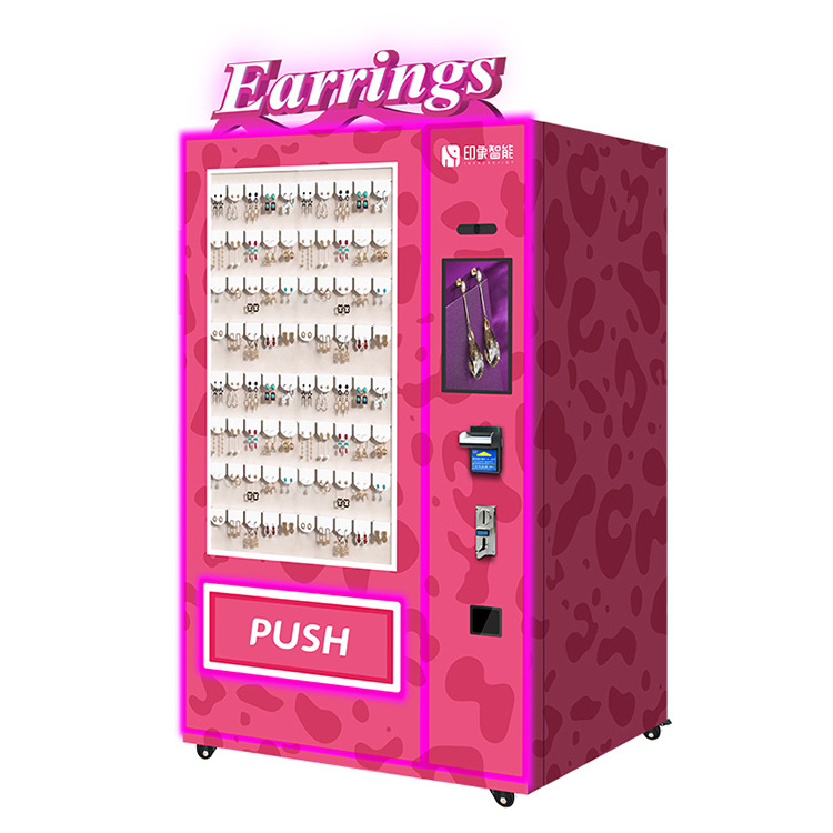 Cosmetics Pink Lash Ending Machine With Card Reader And Large Hair Beauty Vending Machine For Retail Items