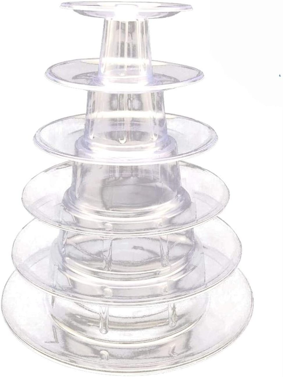 Plastic 6 tiers cake food tower trays wedding birthday party decoration high quality custom macaron display stand