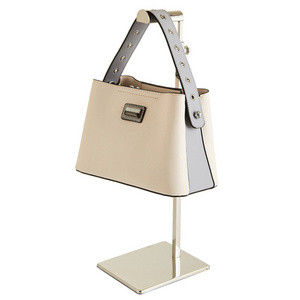 Retail Bags Store Design Fixture Metal Purse Rack Adjustable Luxury Bag Display Stand