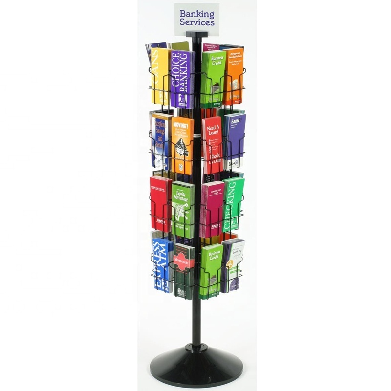 Free standing newspaper brochure holder tower cd rack magazine brochure catalog holder rack stand