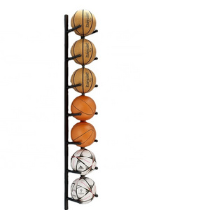 Single Sided Multi-Layer Basketball Hoop Ball Hook Wall Mounted Sports Ball Rack Football Display Stand