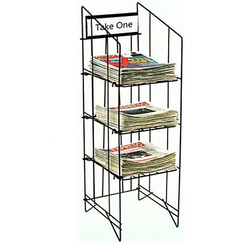 Save space simple magazine rack newspaper rack storage bookshelf books racks folding for shop