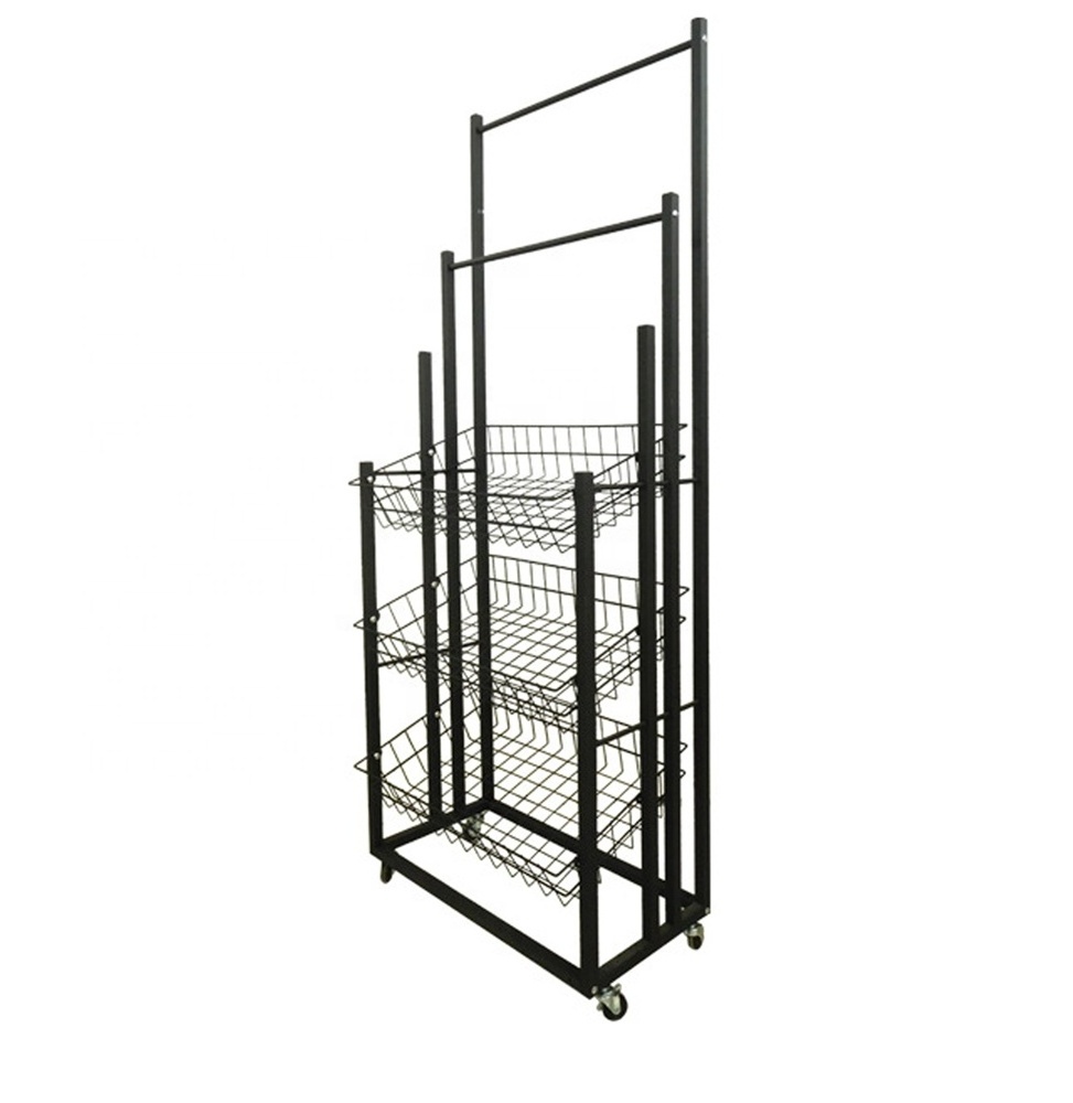 Hot Selling Supermarket Black White Multi-Layer Umbrella Floor Rack Metal Retail Umbrella Display Stand