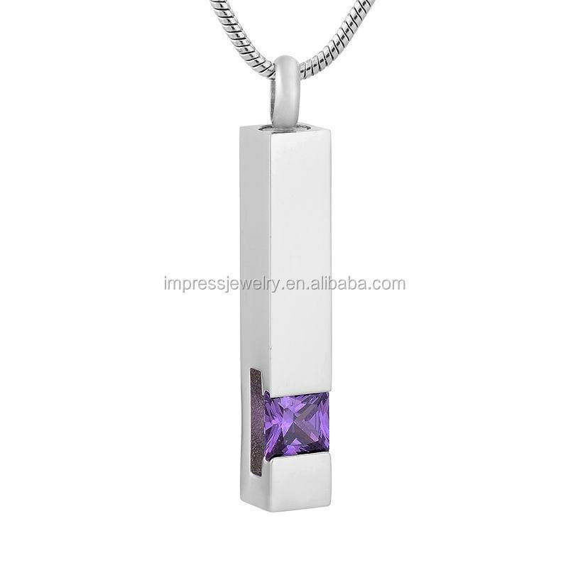 Beautiful Cylinder urn pendant stainless steel cremation jewelry wholesale funeral supplies