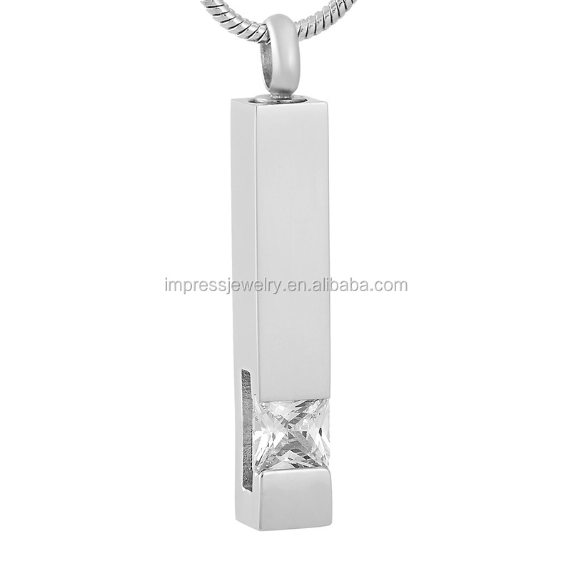 Beautiful Cylinder urn pendant stainless steel cremation jewelry wholesale funeral supplies