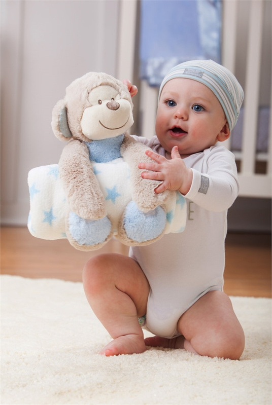 super soft baby plush animal toy with blanket