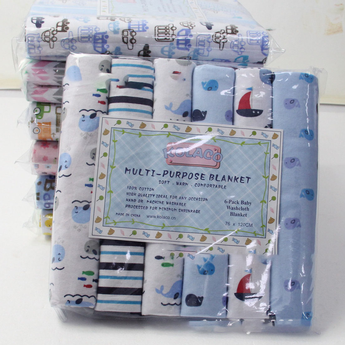 6pcs/ Pack 76*120cm Soft Cotton Muslin Baby Swaddle Blanket Neutral Receiving Blanket Wrap for Newborn Boys Girls