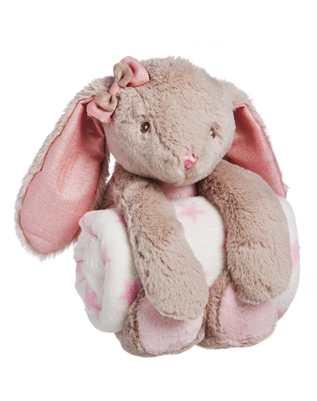 super soft baby plush animal toy with blanket