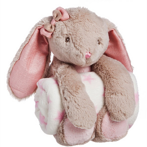 super soft baby plush animal toy with blanket