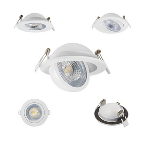 Waterproof IP65 Bathroom dimmable COB  led downlight gimbal spot ceiling CTC recessed 360degree rotating LED spot light