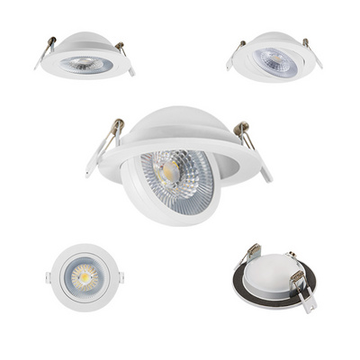 Waterproof IP65 Bathroom dimmable COB led downlight gimbal spot ceiling CTC recessed 360degree rotating LED spot light BestSuppliers