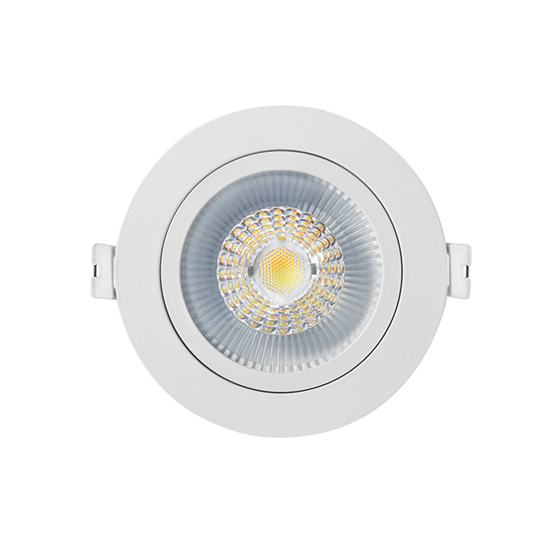 Waterproof IP65 Bathroom dimmable COB  led downlight gimbal spot ceiling CTC recessed 360degree rotating LED spot light