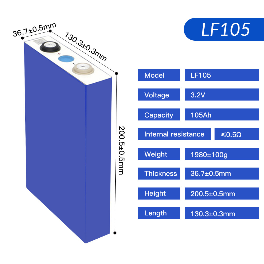 5year warranty Lithium Phosphate Lifepo4 105ah Battery Bateria De Litio Lithim 105Ah 3.2v 12v 100ah Solar Battery