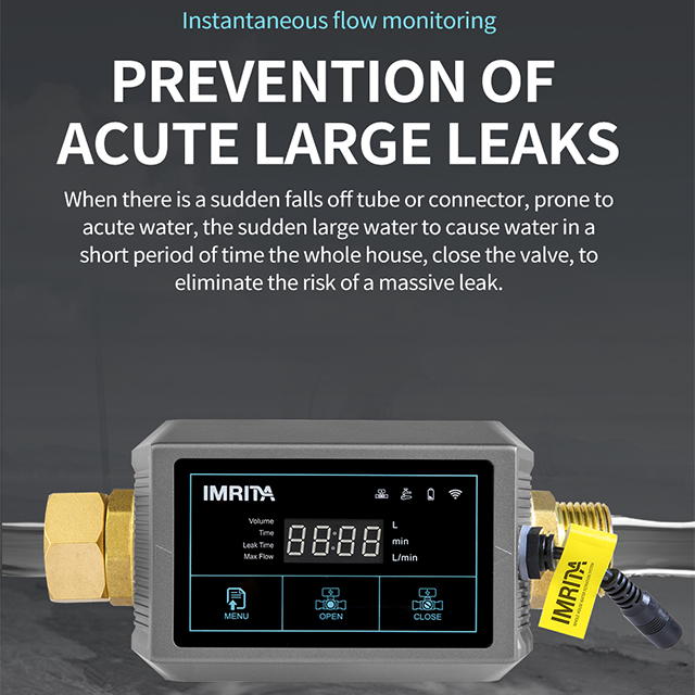 Latest home water safe protector detector Smart Leakproof Valve Double Flow Meter Water Leak Detector with Auto Shut Off valve