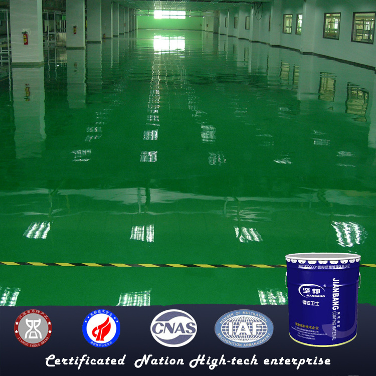 JIANBANG Satin look self leveling 100% solid epoxy floor paint for garage warehouse office