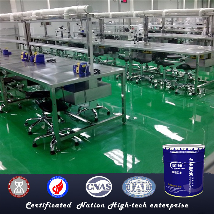 JIANBANG Satin look self leveling 100% solid epoxy floor paint for garage warehouse office