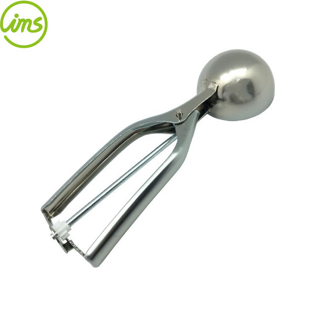 Stainless Steel One Hand Squeeze Ice Cream Scoop