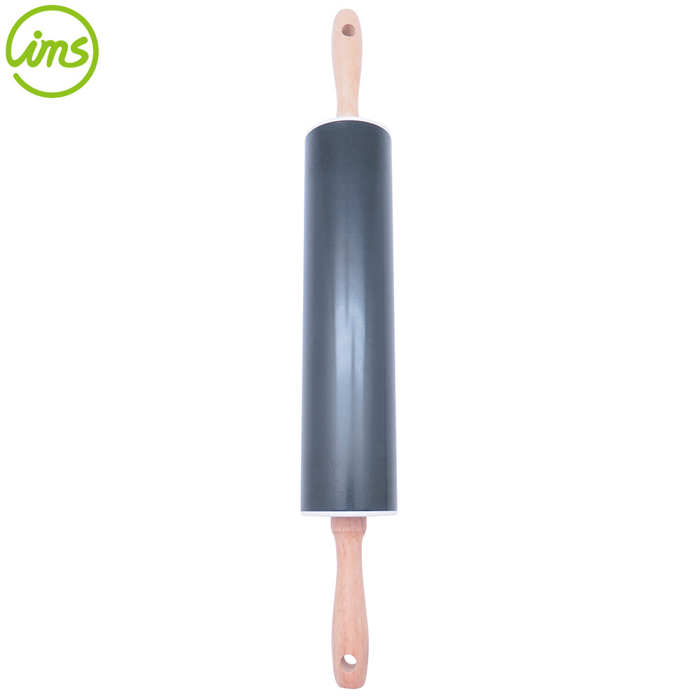 Iron Roll Wooden Handle Non Stick Rolling Pin