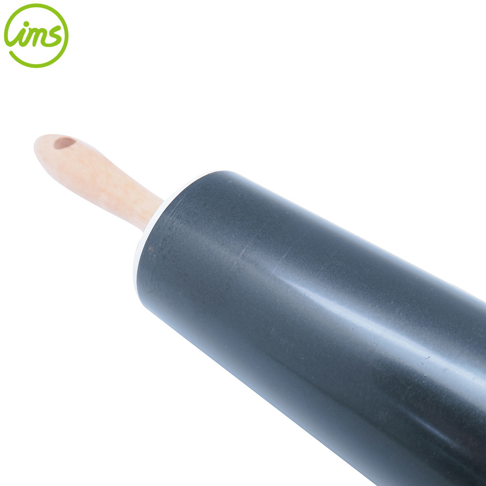 Iron Roll Wooden Handle Non Stick Rolling Pin