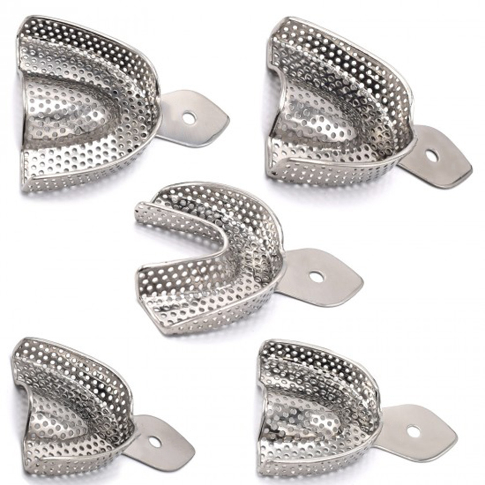 Professional Medical Set Dental Lab Equipment L/M/S Size Upper Bottom Stainless Steel Impression Tray